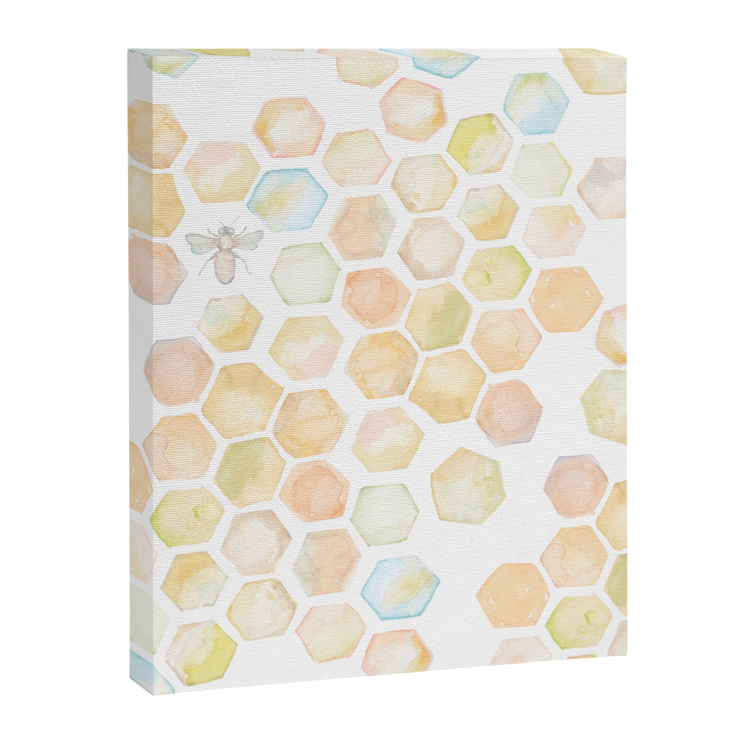 Bee and honeycomb watercolor Canvas Print Gallery Image 8