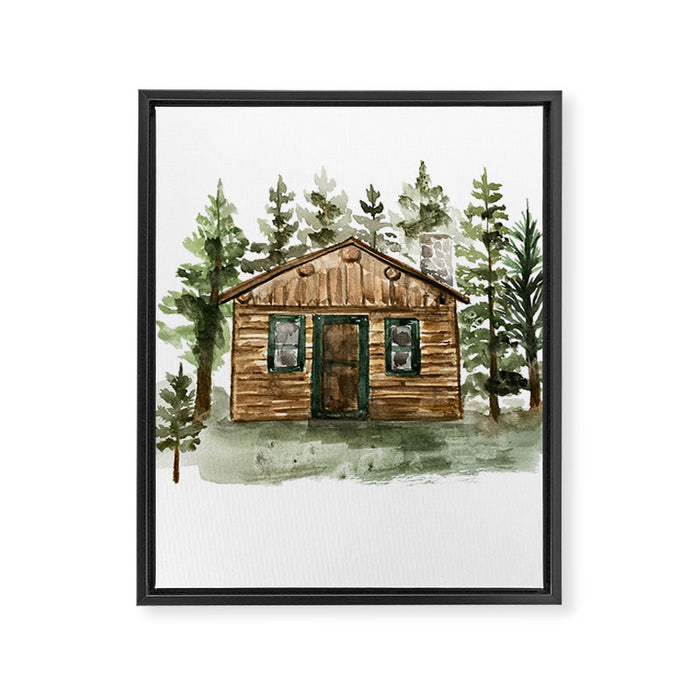 Cabin in the Woods Framed Canvas Print Gallery Image 1