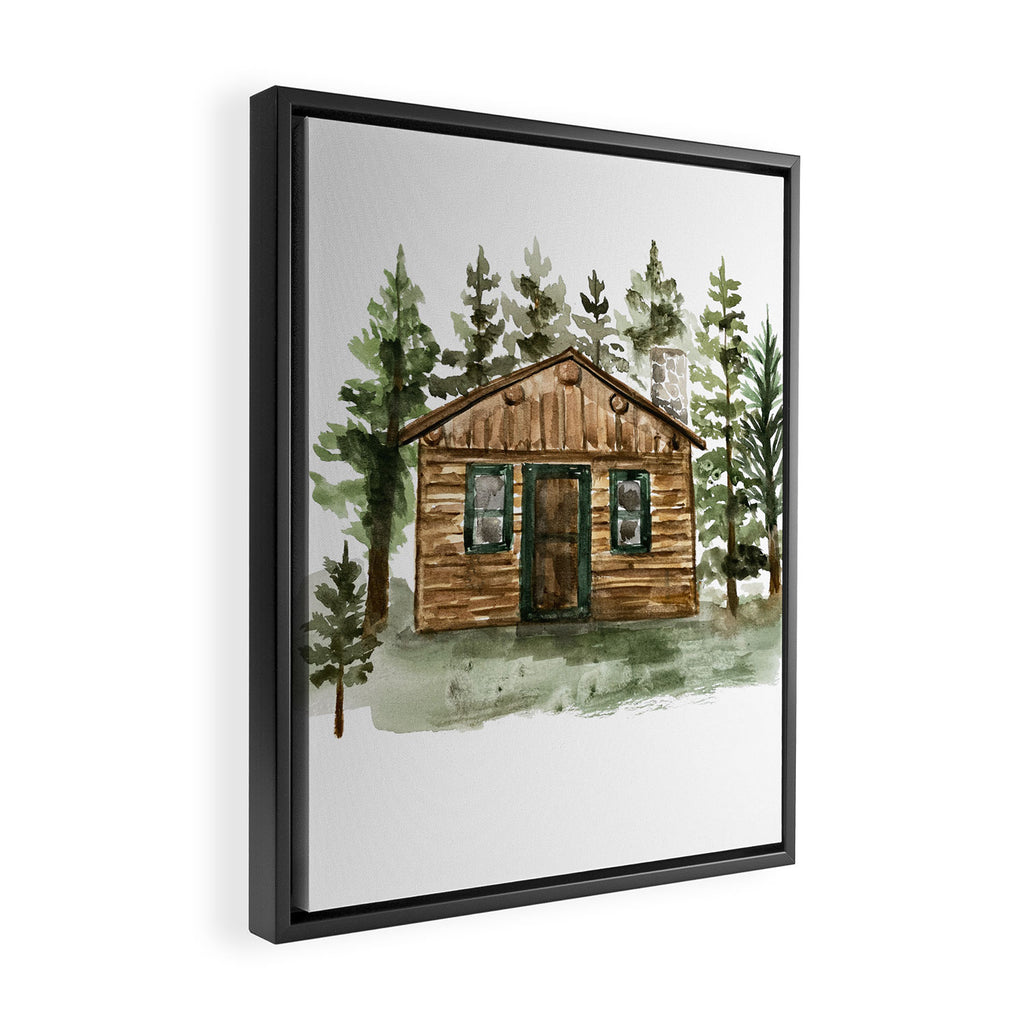 Cabin in the Woods Framed Canvas Print Gallery Image 2