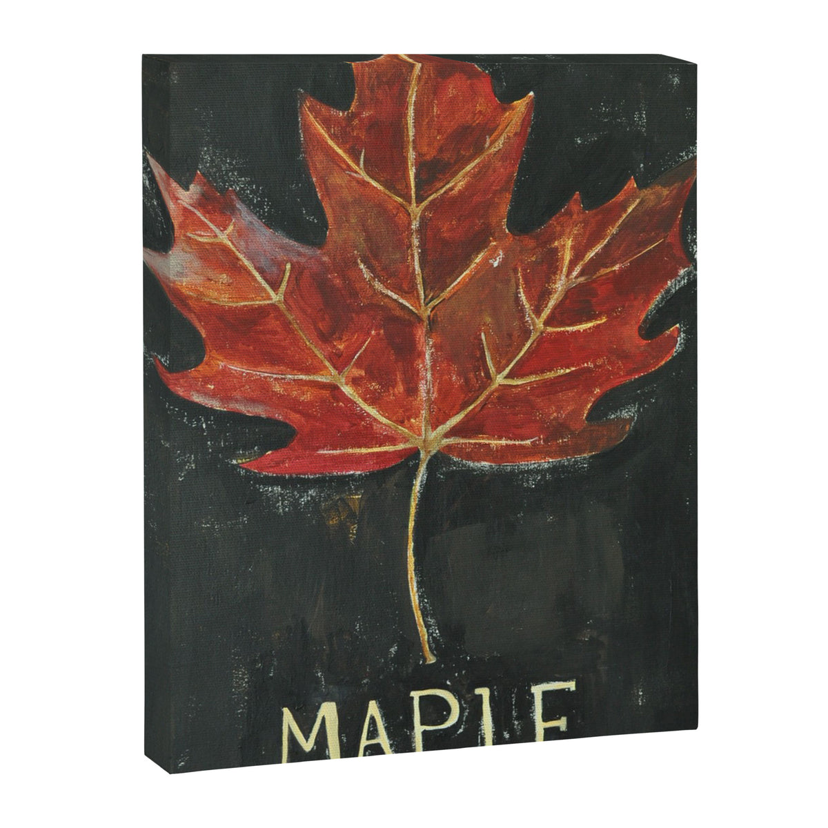 Fall Red Maple Leaf Black Background Canvas Print Gallery Image 8