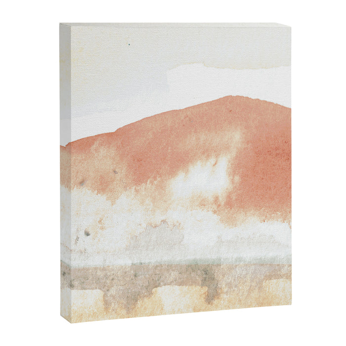 Terra Cotta Hills Abstract Desert Mountain Landsape with Watercolor Canvas Print Gallery Image 1