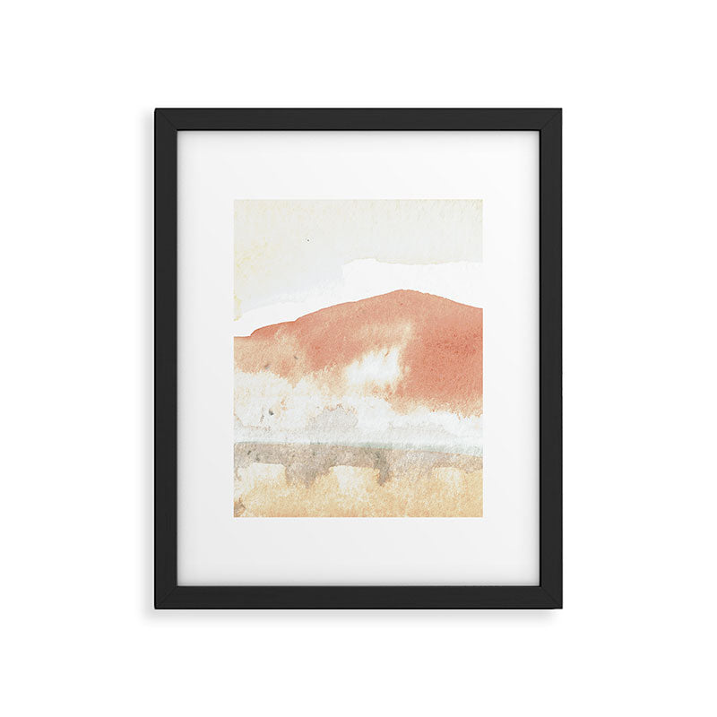 Terra Cotta Hills Abstract Desert Mountain Landsape with Watercolor Framed Art Print Gallery Image 6