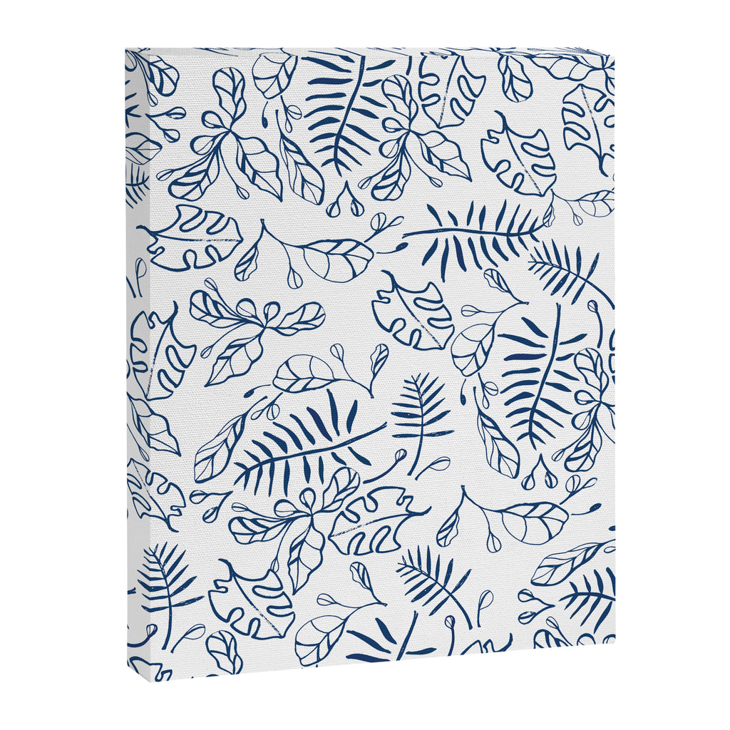 Tropical Plant Boho Chinoiserie Blue and White Canvas Print Gallery Image 8