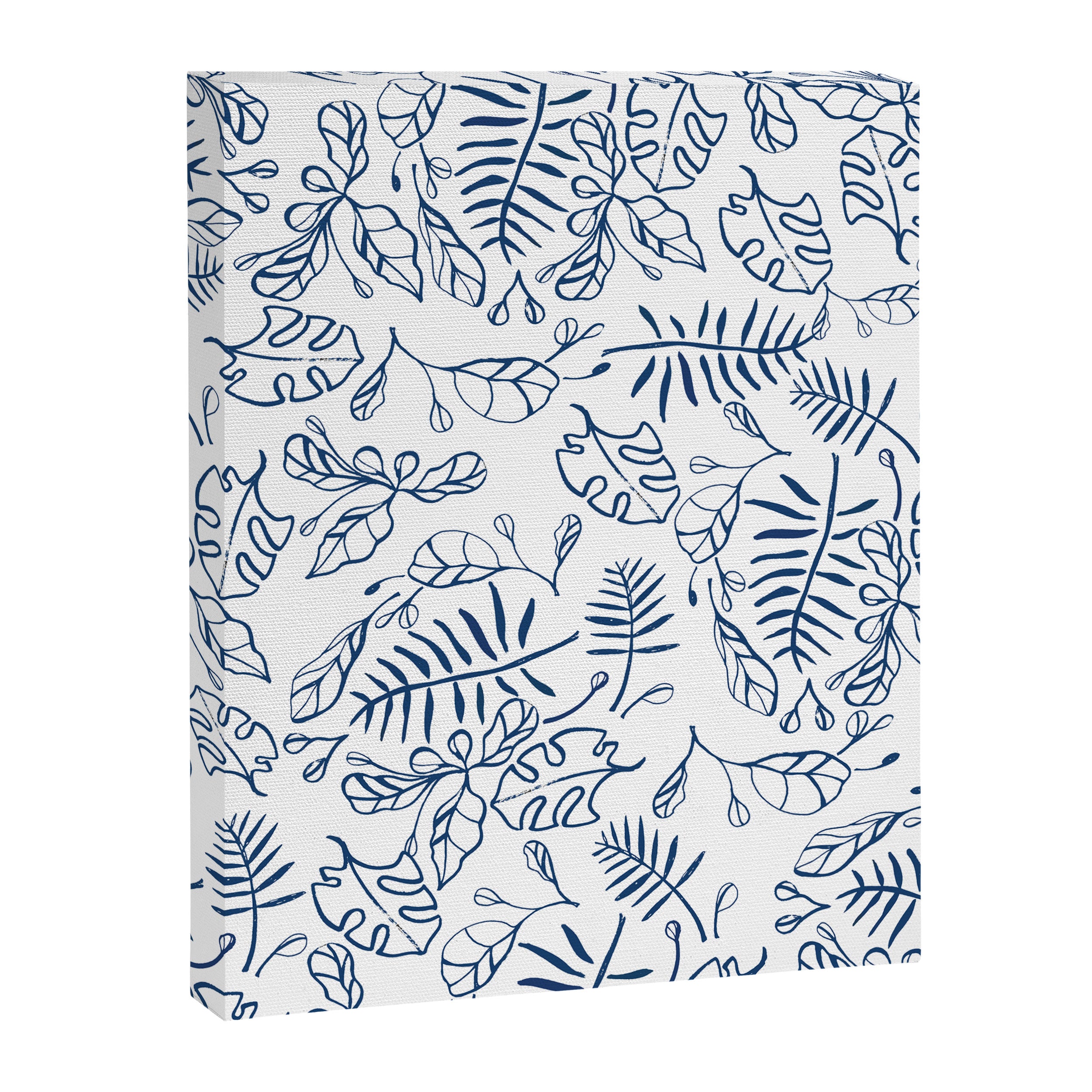 Tropical Plant Boho Chinoiserie Blue and White Canvas Print Gallery Image 8