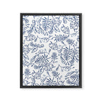 Tropical Plant Boho Chinoiserie Blue and White Framed Canvas Print Gallery Image 8