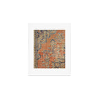Vintage Woven Navy and Orange Art Print Gallery Image 1
