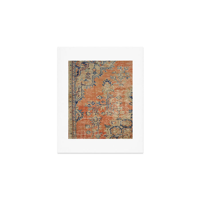Vintage Woven Navy and Orange Art Print Gallery Image 1