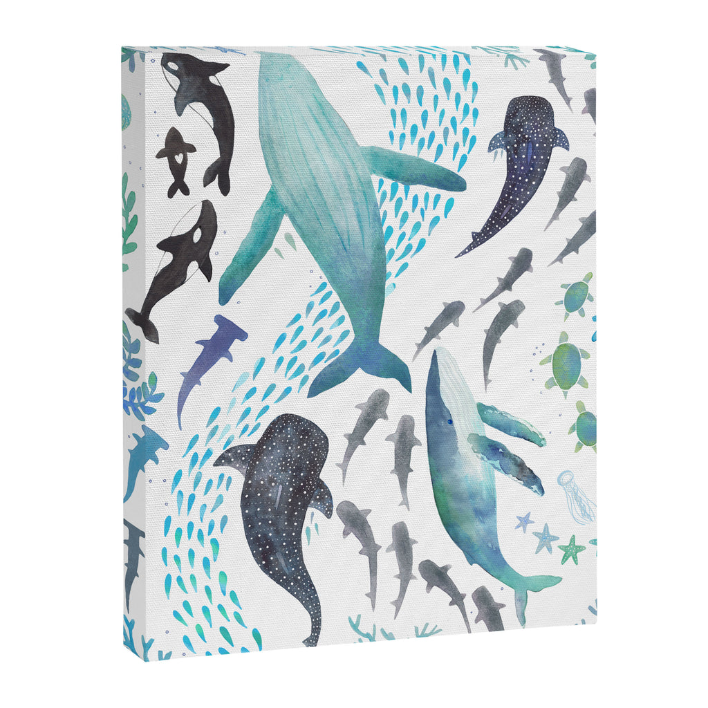 Sharks, Humpback Whales, Orcas & Turtles Ocean Play Print Canvas Print Gallery Image 8