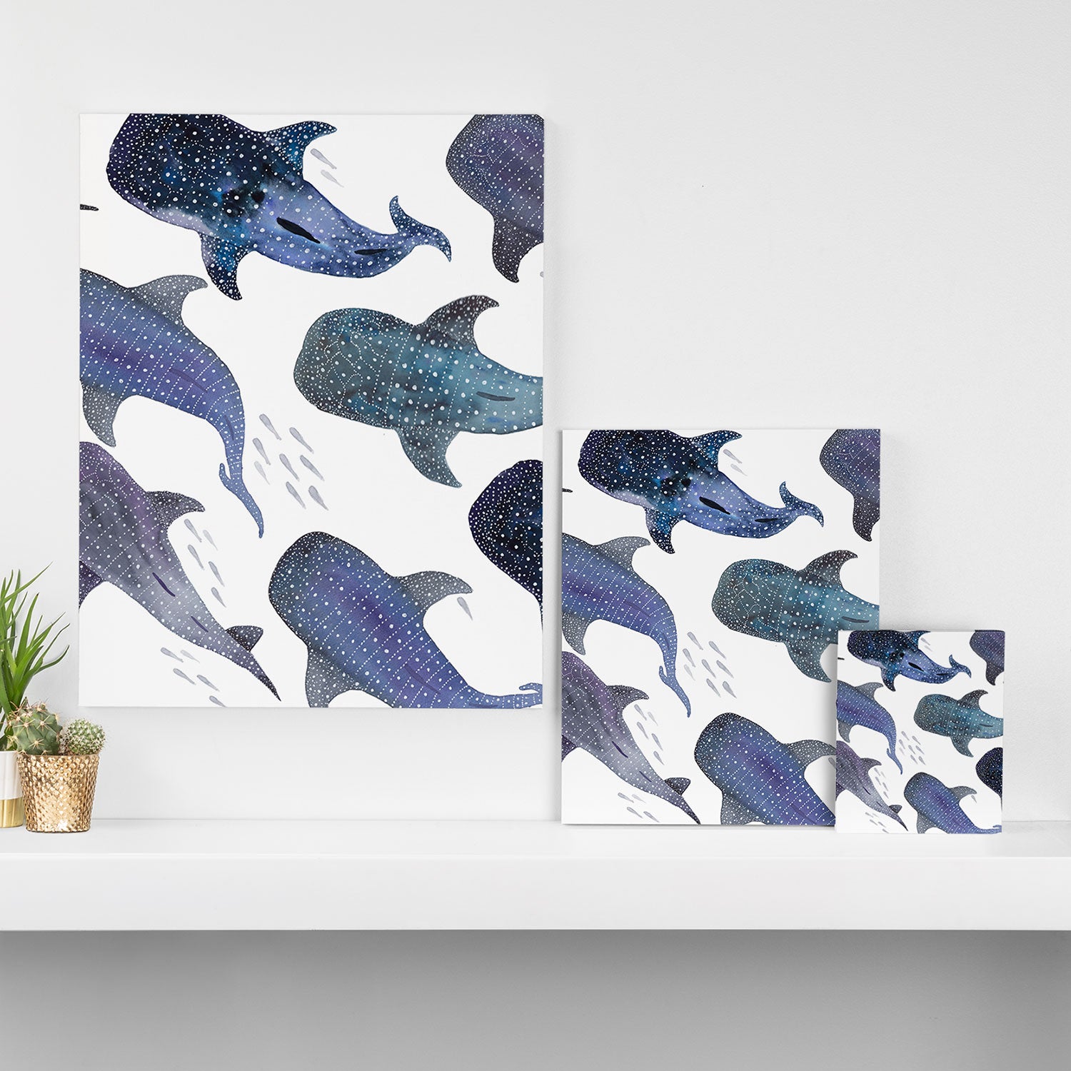 Whale Shark Pattern Party Canvas Print Gallery Image 3