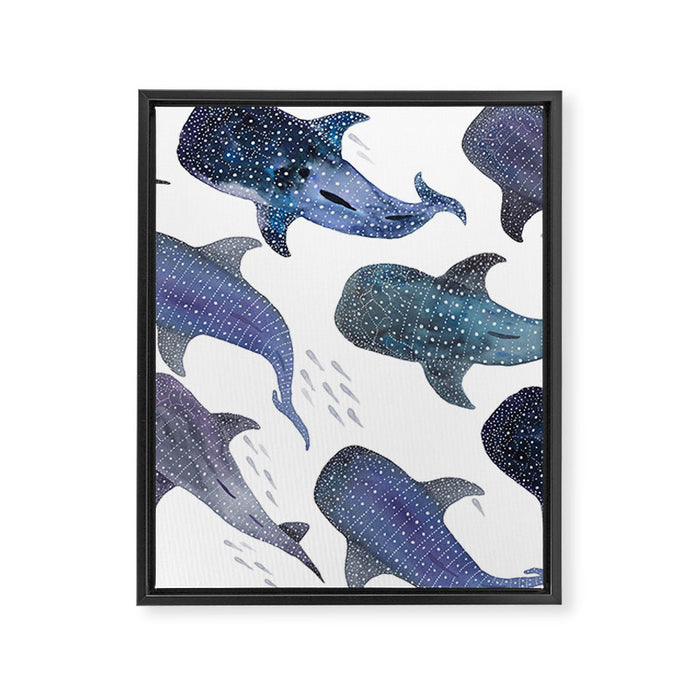 Whale Shark Pattern Party Framed Canvas Print Gallery Image 1