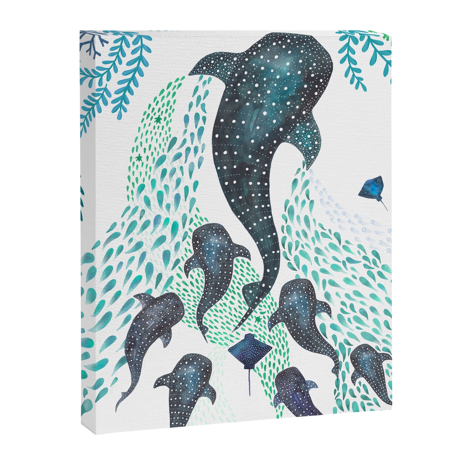 Whale Shark Pod Voyage Ocean Print Canvas Print Gallery Image 3