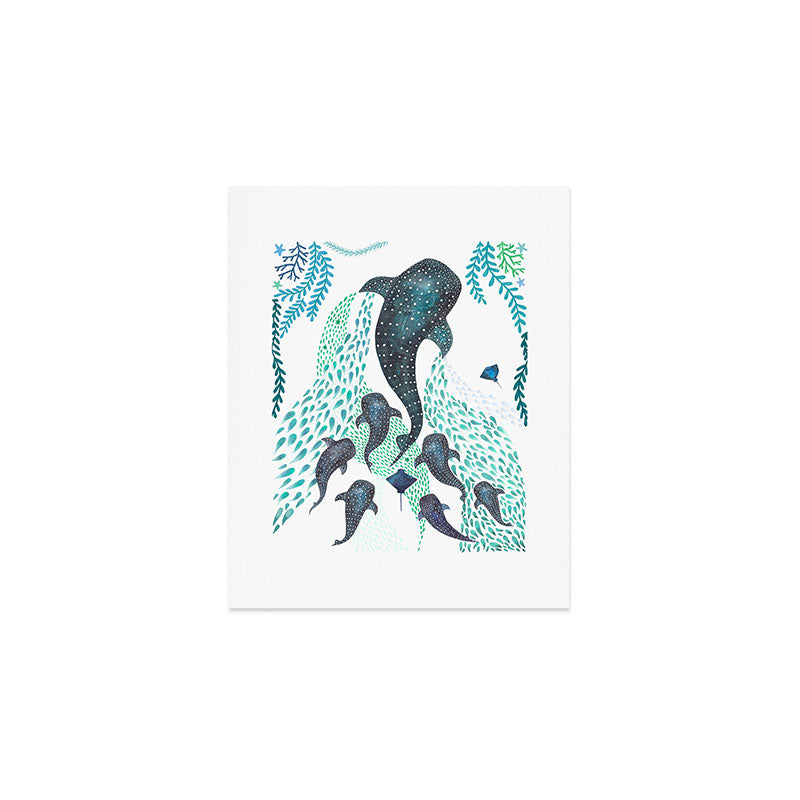 Whale Shark Pod Voyage Ocean Print Art Print Gallery Image 1