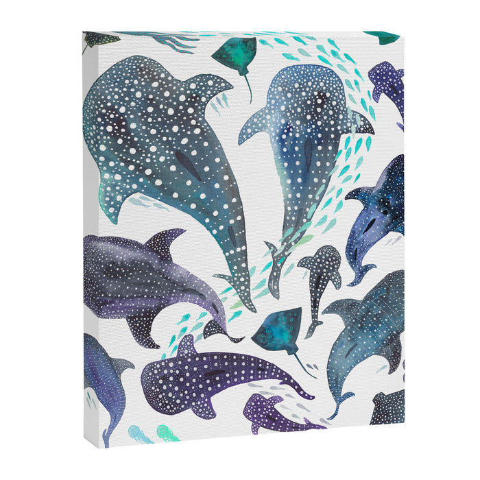 Whale Shark, Ray & Sea Creature Play Print Canvas Print Gallery Image 1
