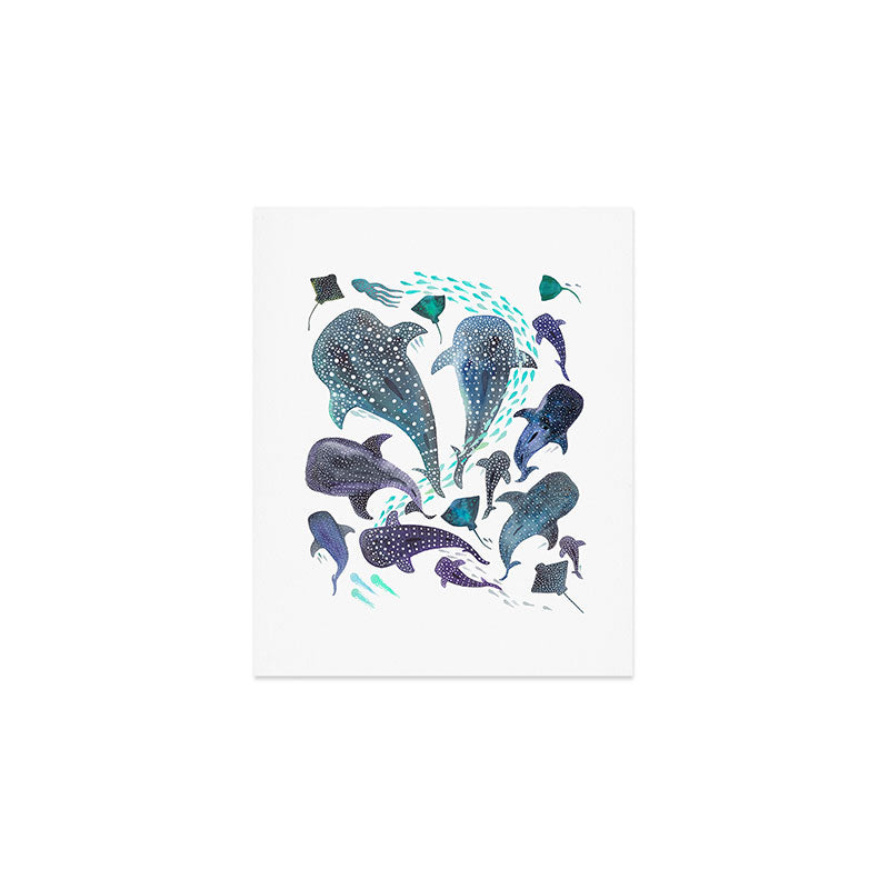 Whale Shark, Ray & Sea Creature Play Print Art Print Gallery Image 1