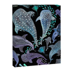 Whale Shark, Ray & Sea Creature Play Print, in Black Canvas Print Gallery Image 3