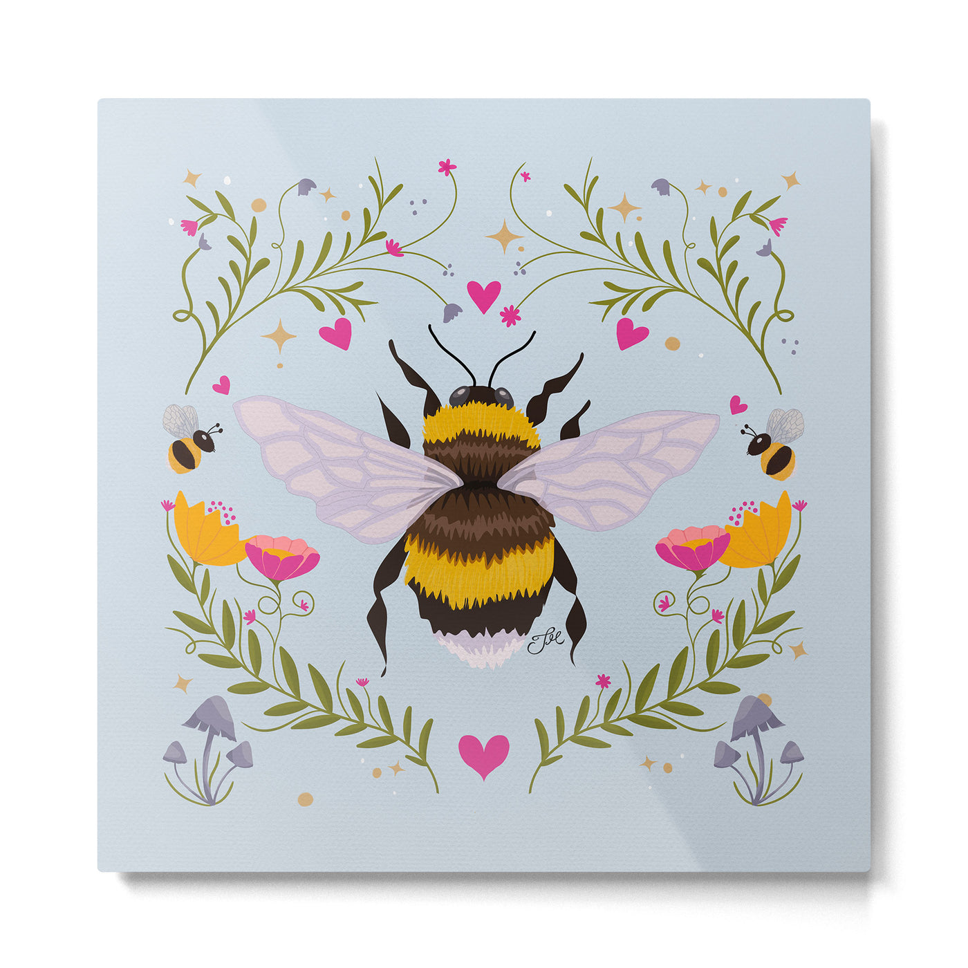 Bumblebee Garden Metal Print