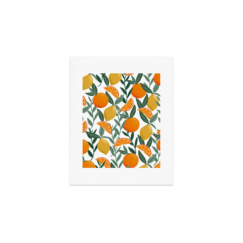Citrus Fruit Pattern Lemons Oranges Botanical Design Art Print Gallery Image 1