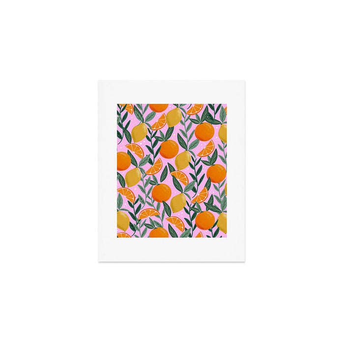 Mediterranean Citrus Fruit, Pink  Art Print Gallery Image 1