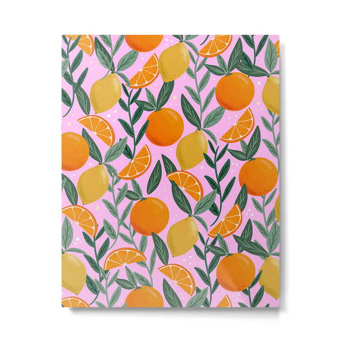 Mediterranean Citrus Fruit, Pink  Metal Print Gallery Image 1