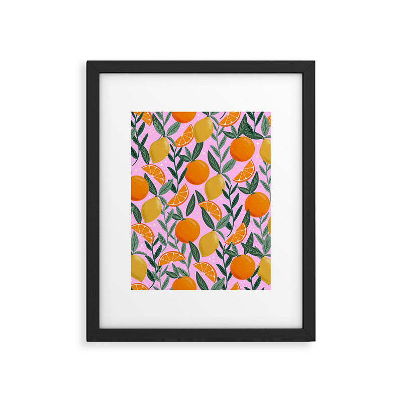 Mediterranean Citrus Fruit, Pink  Framed Art Print Gallery Image 6