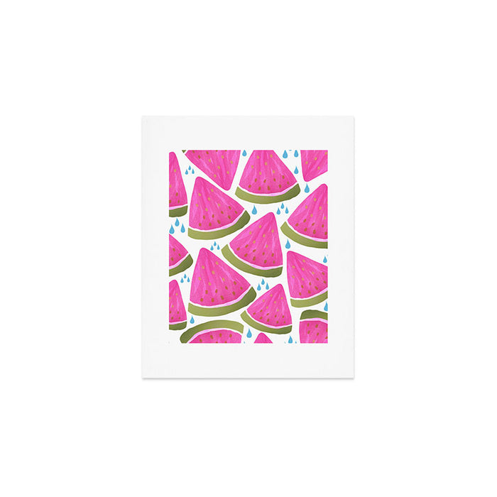 Pink Watermelon Pattern Summer Fruit La Dolce Vita Coastal Art Print Gallery Image 1