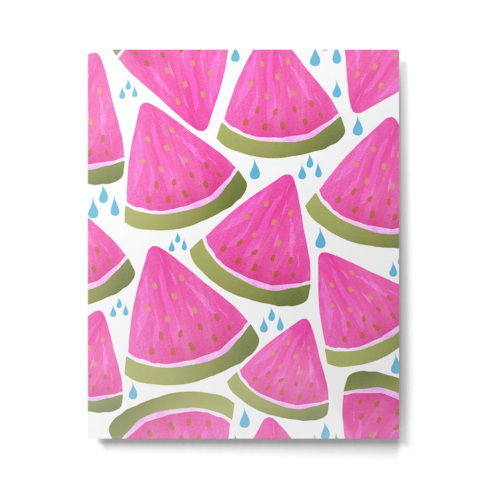 Pink Watermelon Pattern Summer Fruit La Dolce Vita Coastal Metal Print Gallery Image 1