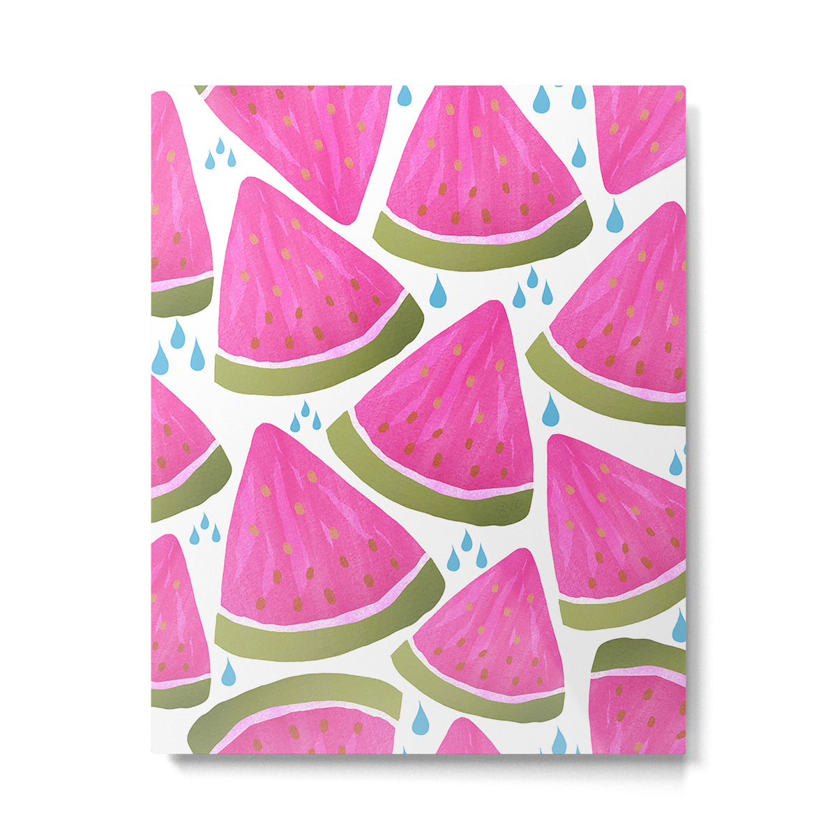 Pink Watermelon Pattern Summer Fruit La Dolce Vita Coastal Metal Print Gallery Image 6
