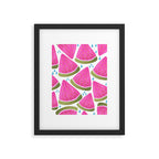 Pink Watermelon Pattern Summer Fruit La Dolce Vita Coastal Framed Art Print Gallery Image 6