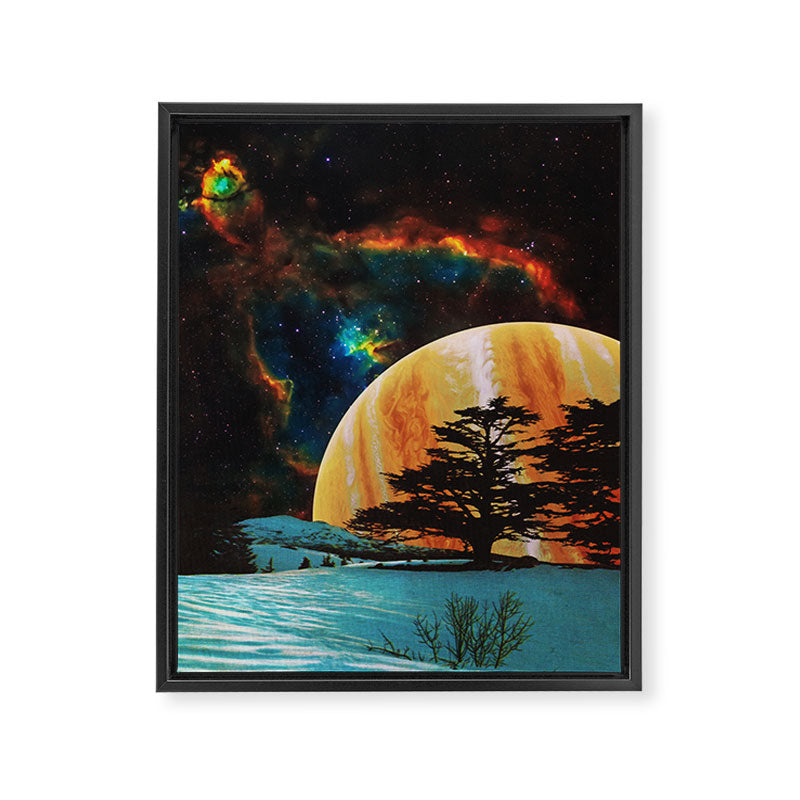 Celestial Sky - Space Collage, Retro Futurism, Sci-Fi Framed Canvas Print Gallery Image 6