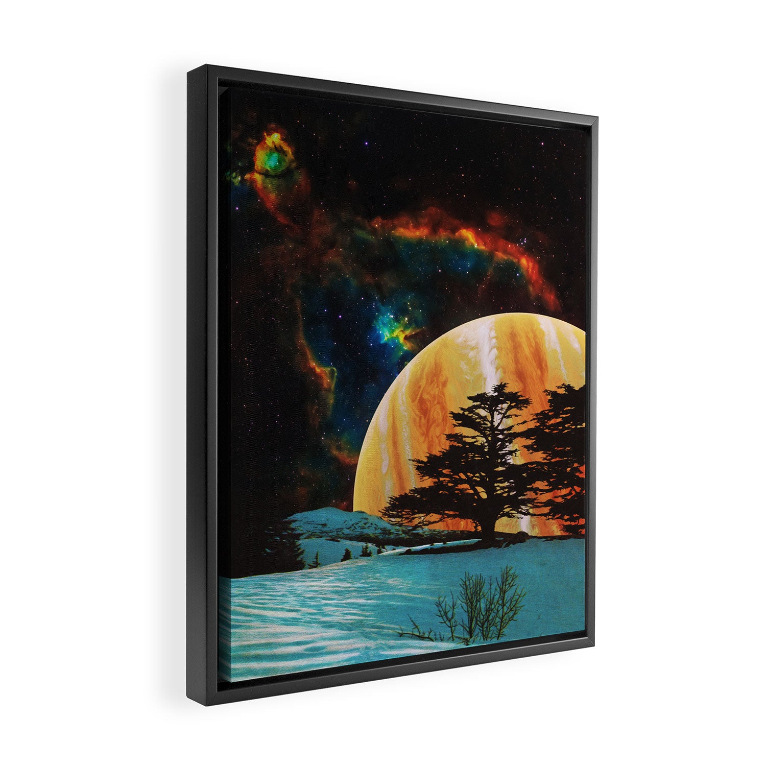 Celestial Sky - Space Collage, Retro Futurism, Sci-Fi Framed Canvas Print Gallery Image 2
