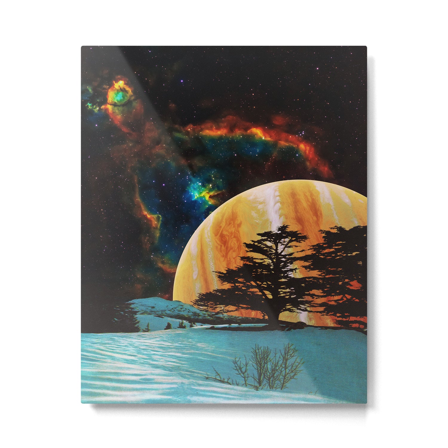 Celestial Sky - Space Collage, Retro Futurism, Sci-Fi Metal Print Gallery Image 4