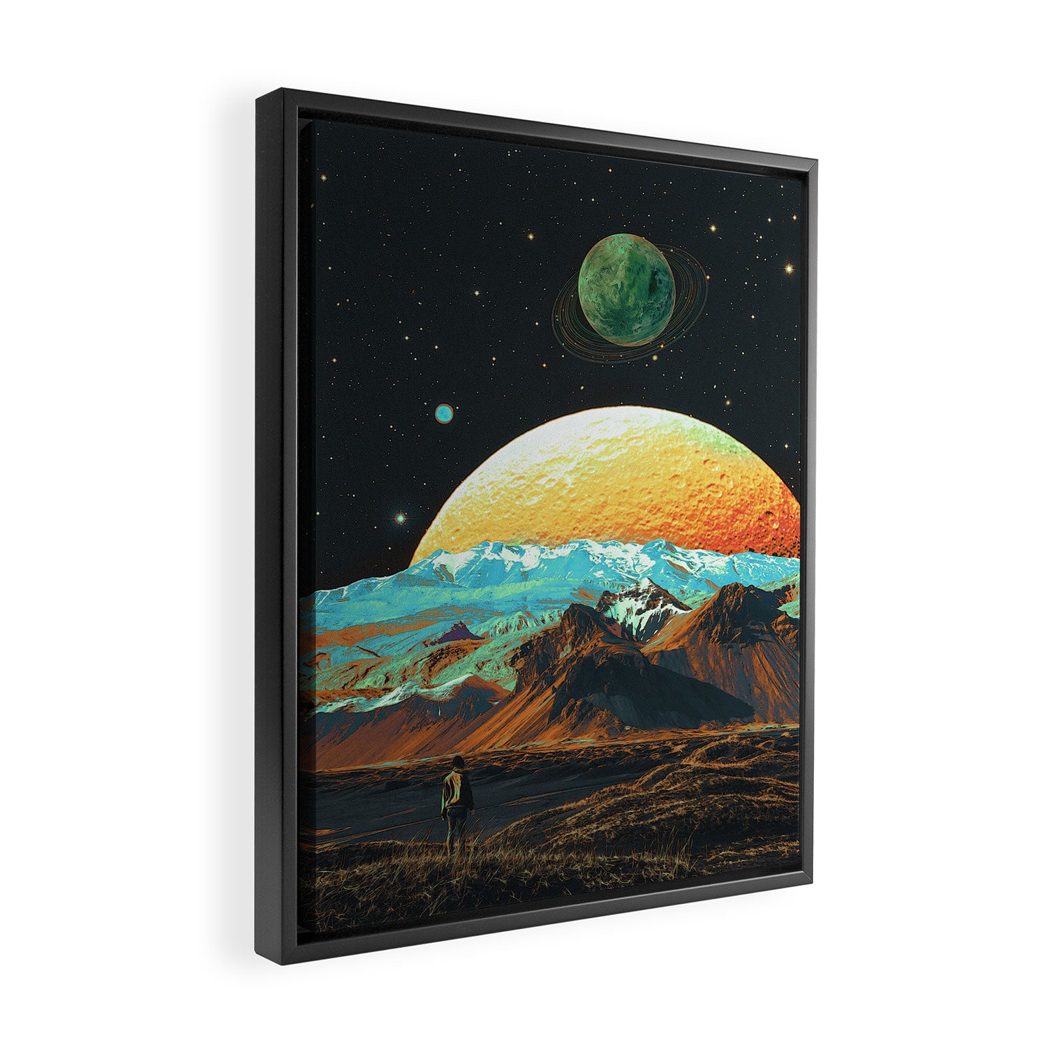 Exploring The Cosmos - Retro Space Framed Canvas Print Gallery Image 2