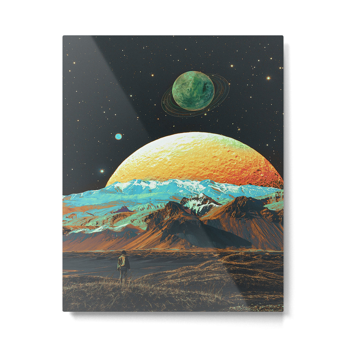 Exploring The Cosmos - Retro Space Metal Print