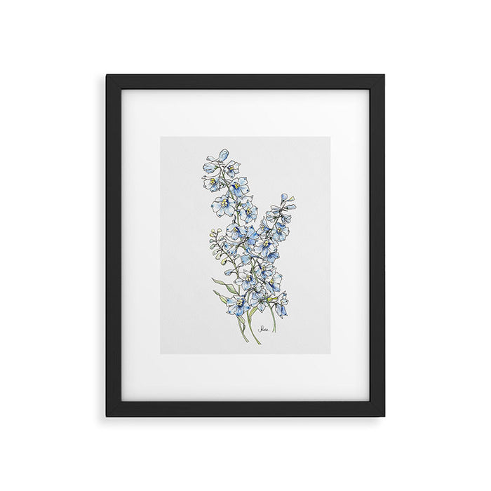 Blue Delphinium Flowers Framed Art Print Gallery Image 1