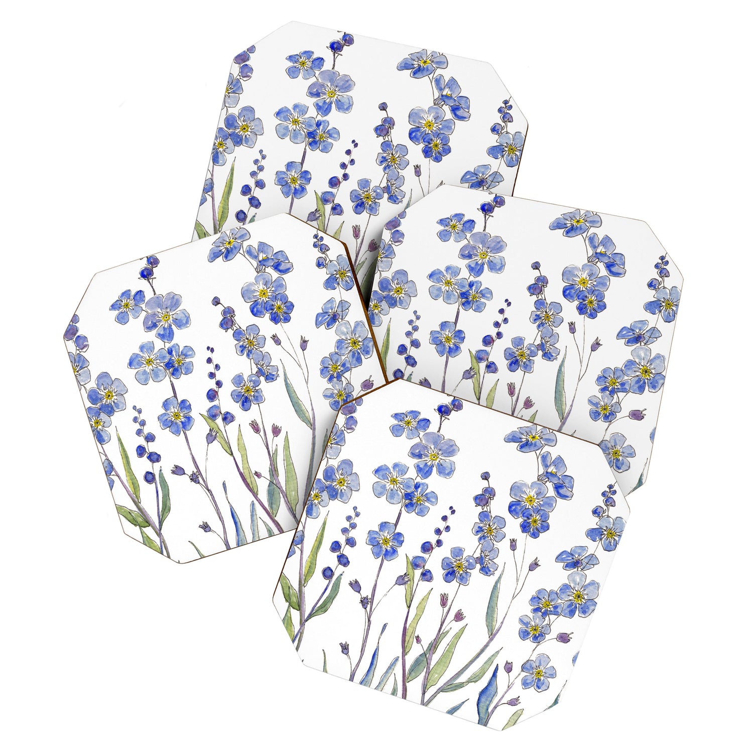 Blue Forget Me Not Blooms Coaster Gallery Image 1