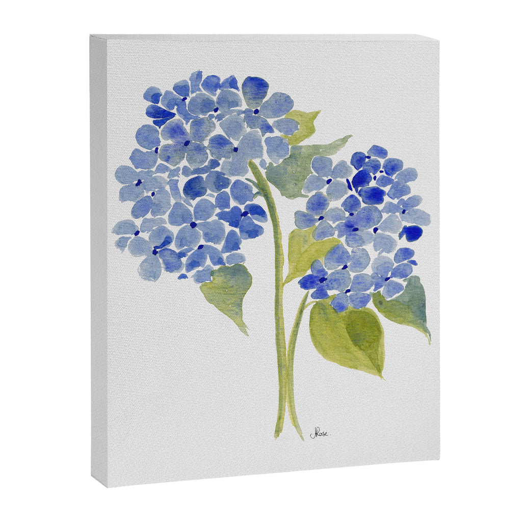 Blue Gouache Hydrangea Canvas Print Gallery Image 6