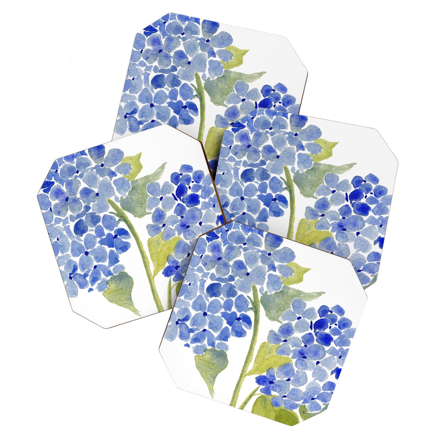 Blue Gouache Hydrangea Coaster Gallery Image 1