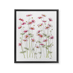Pink Cosmos Flowers Framed Canvas Print Gallery Image 6