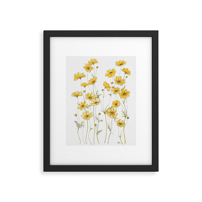 Yellow Cosmos Flowers Framed Art Print Gallery Image 1