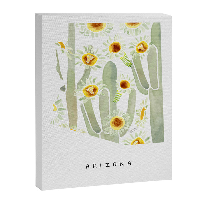 Arizona State Saguaro Cactus Blossoms Canvas Print Gallery Image 1