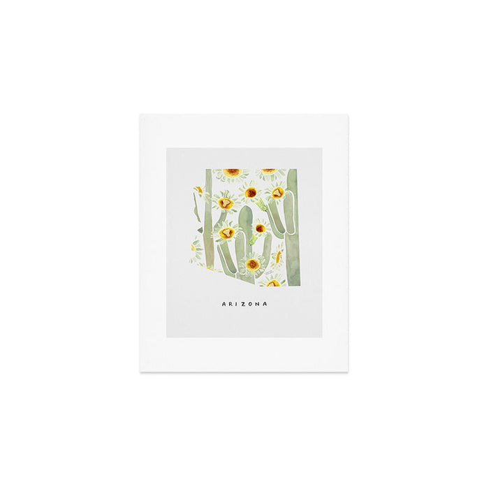 Arizona State Saguaro Cactus Blossoms Art Print Gallery Image 1