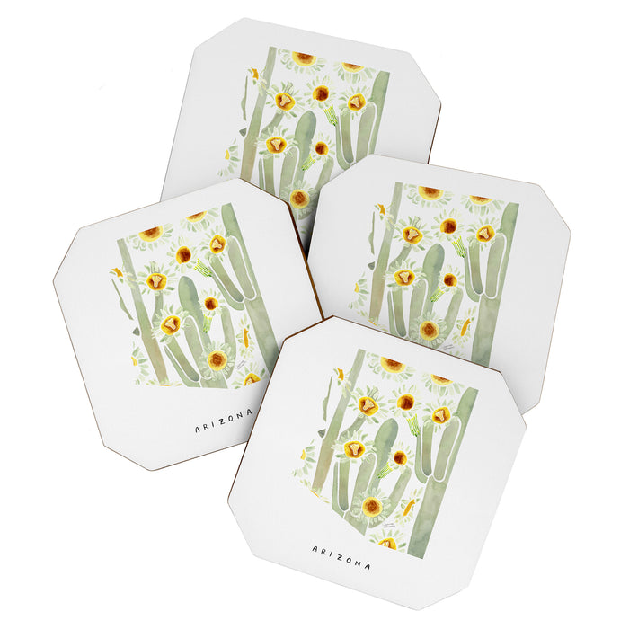 Arizona State Saguaro Cactus Blossoms Coaster Gallery Image 1