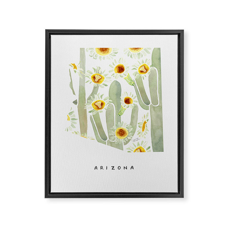 Arizona State Saguaro Cactus Blossoms Framed Canvas Print Gallery Image 8