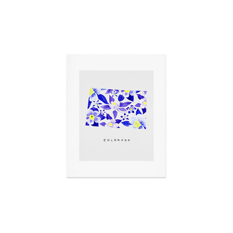 Colorado State Flower - Blue Columbine Art Print Gallery Image 1
