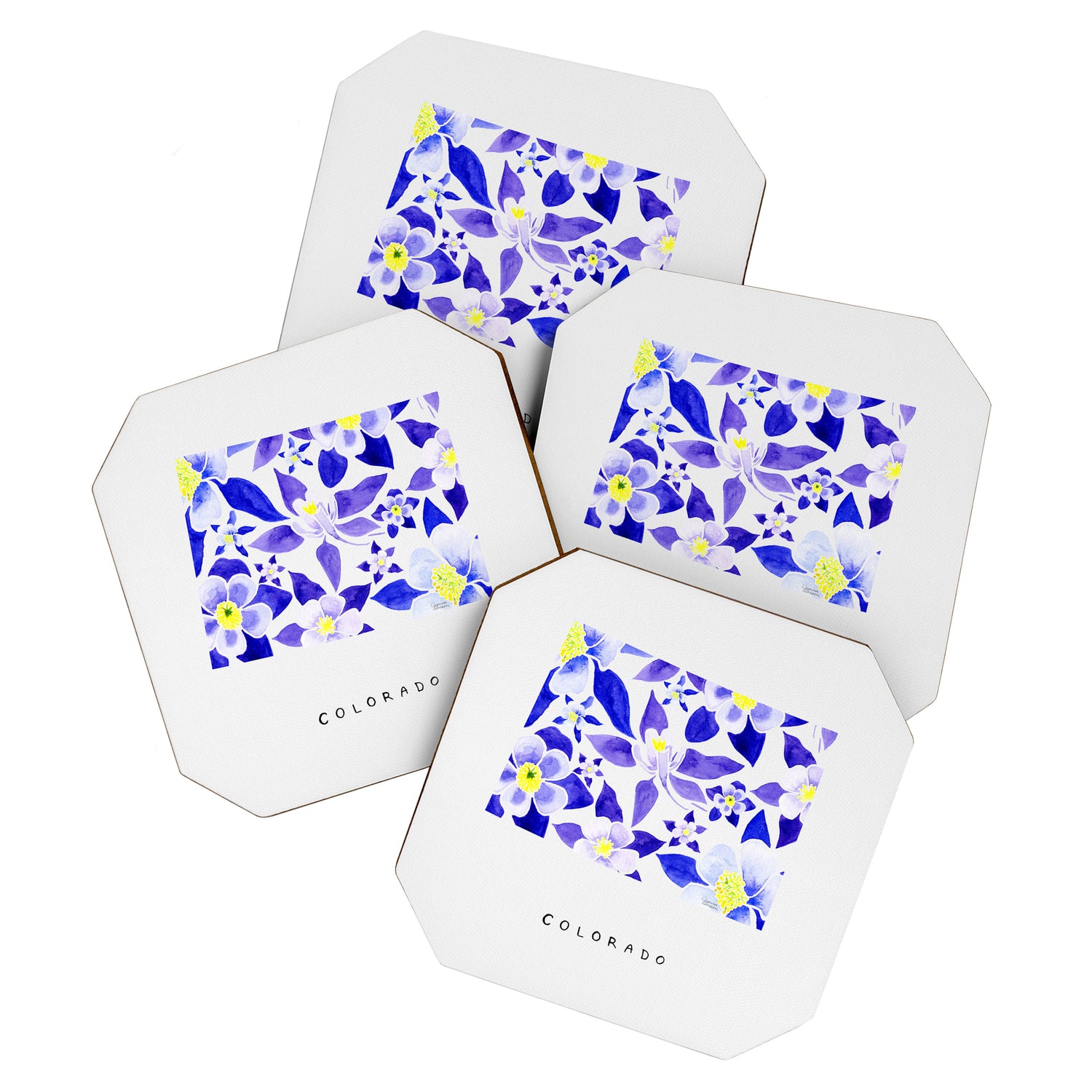 Colorado State Flower - Blue Columbine Coaster Gallery Image 1