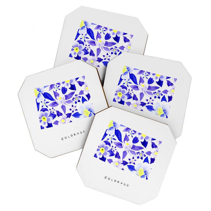 Colorado State Flower - Blue Columbine Coaster Gallery Image 1