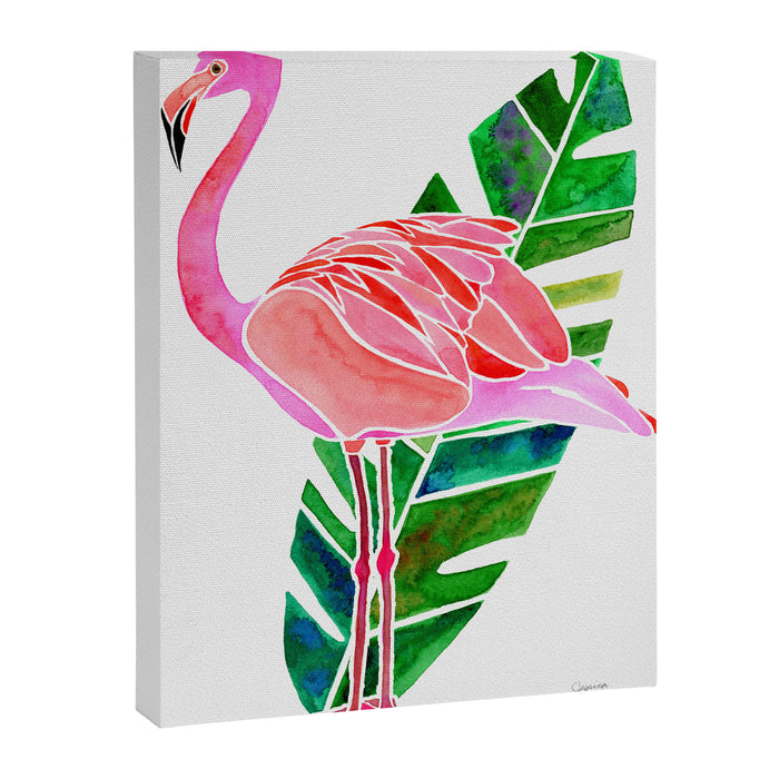 Flamingo and Banana Leaf Canvas Print Gallery Image 1