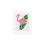 Flamingo and Banana Leaf Art Print Gallery Image 1