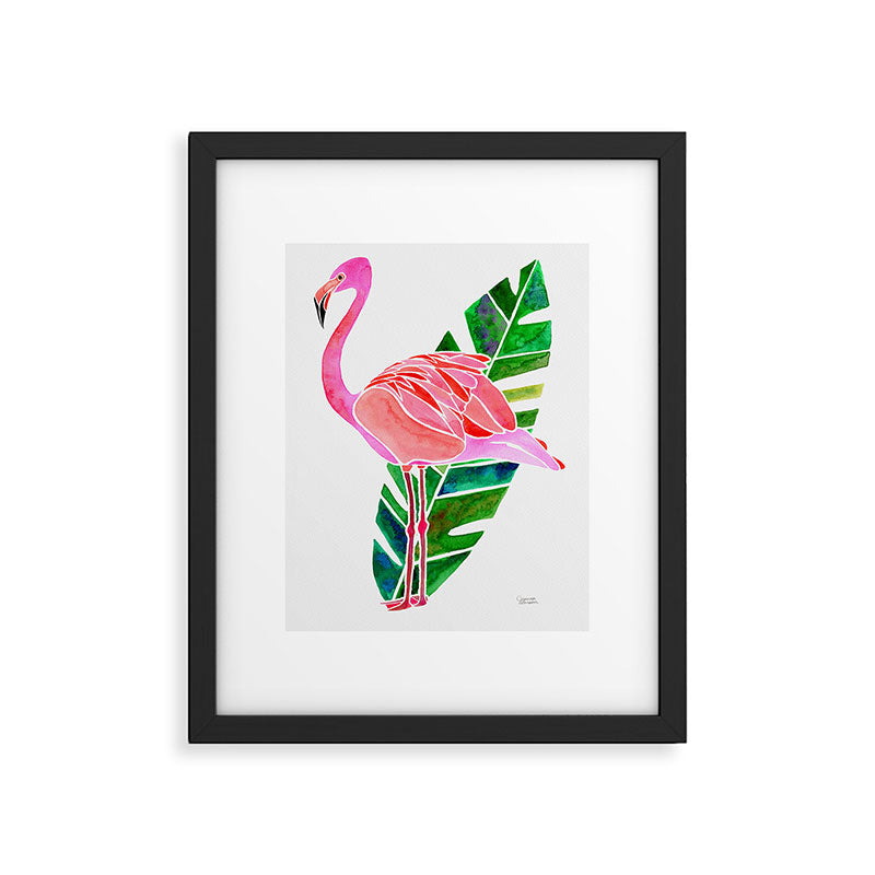 Flamingo and Banana Leaf Framed Art Print Gallery Image 6