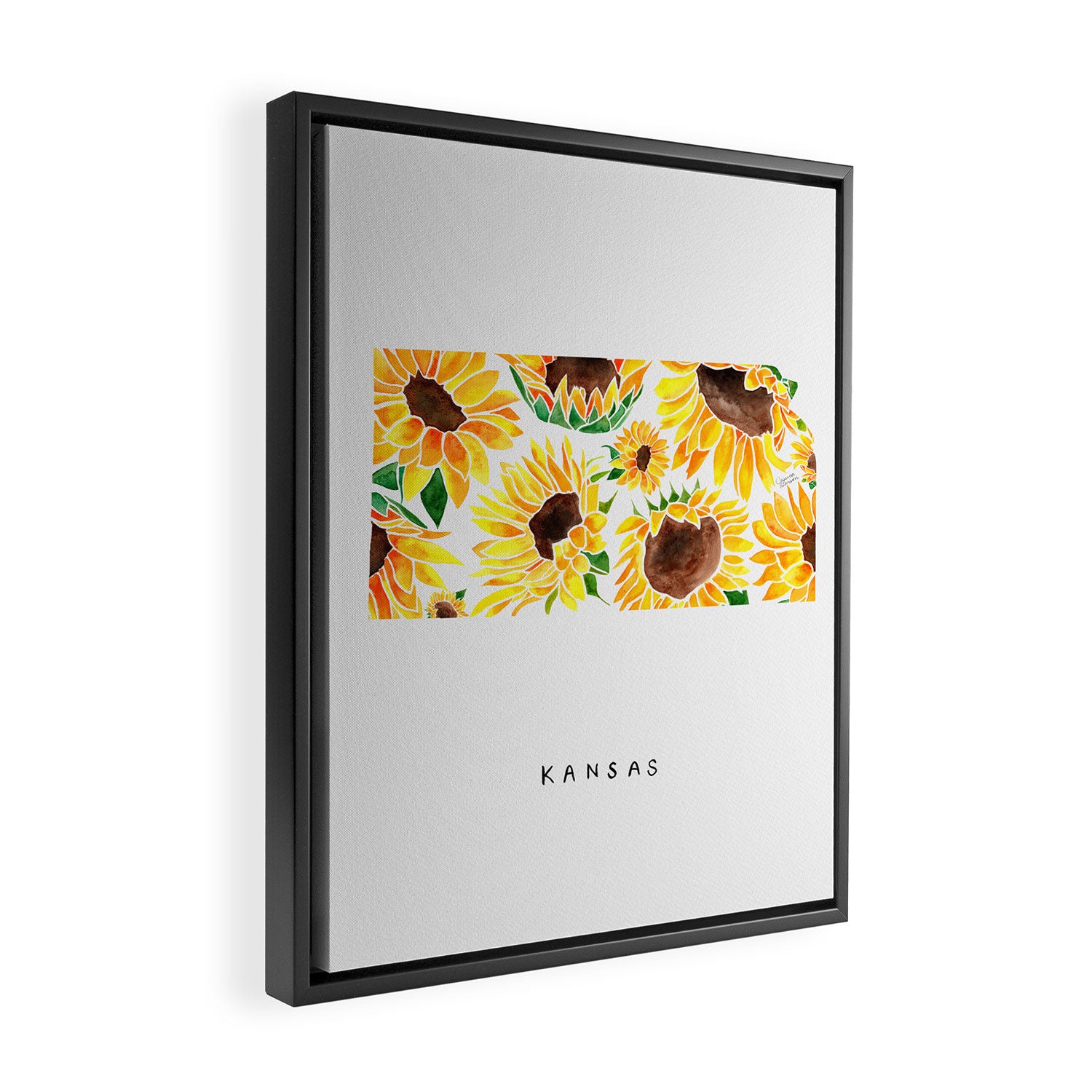Kansas State Sunflowers Framed Canvas Print Gallery Image 2